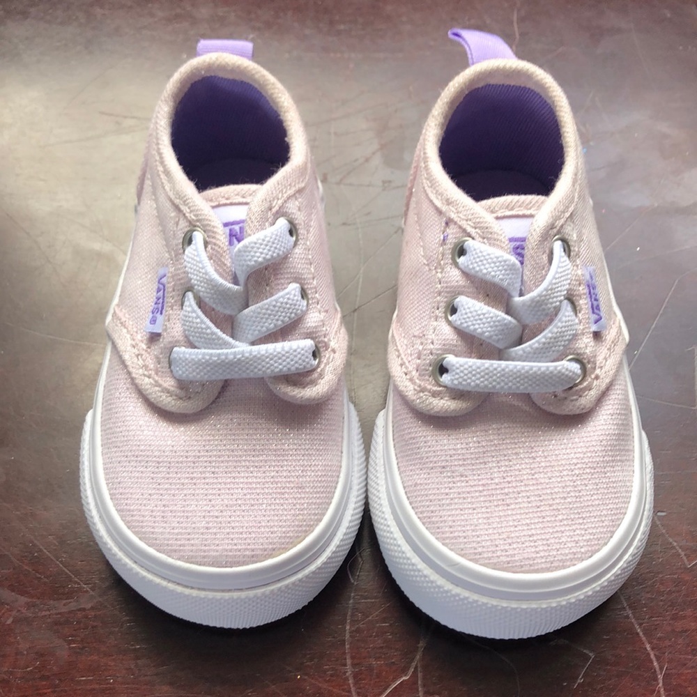 Baby girls pink glitter Vans